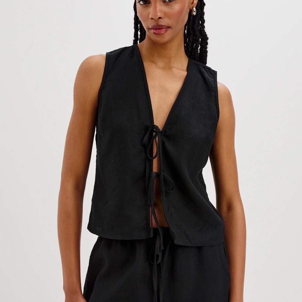 Rails Oregon Top Linen Black Medium